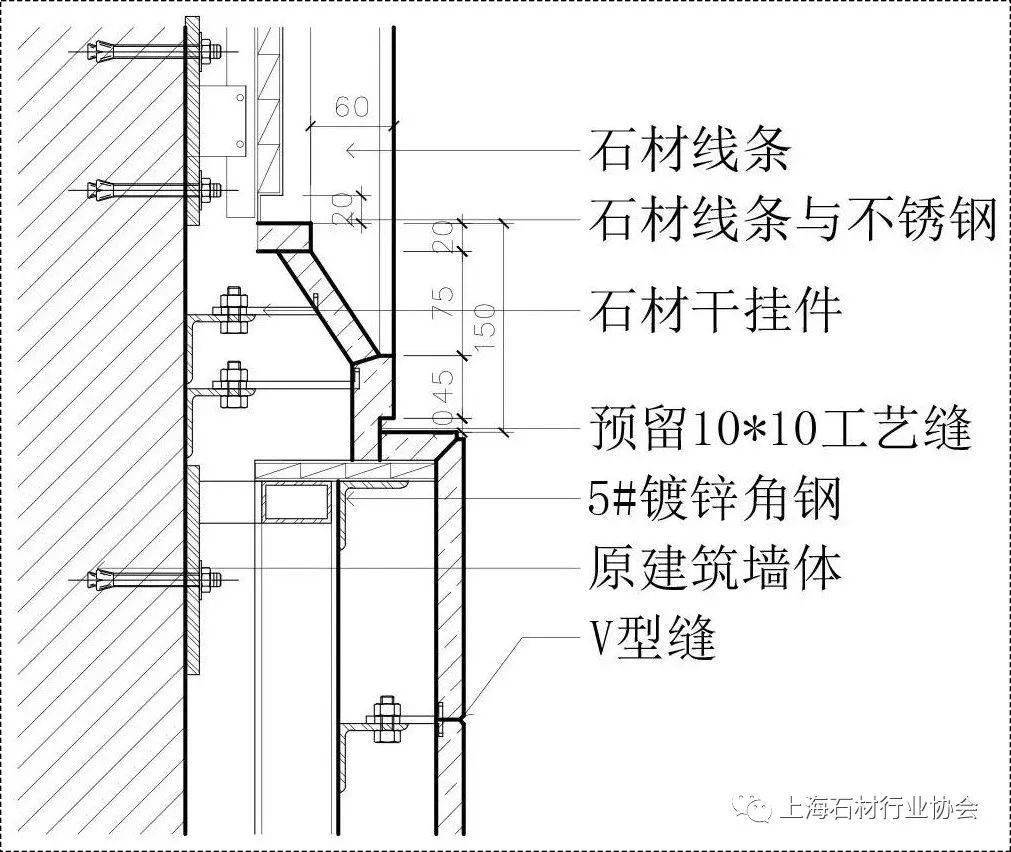 干挂石材与吊顶衔接